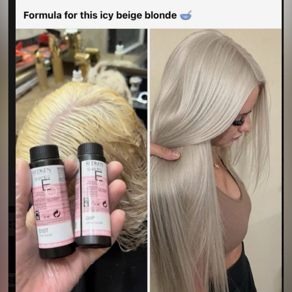 3 Products- Redken Shades EQ Gloss - Icy Beige Blonde